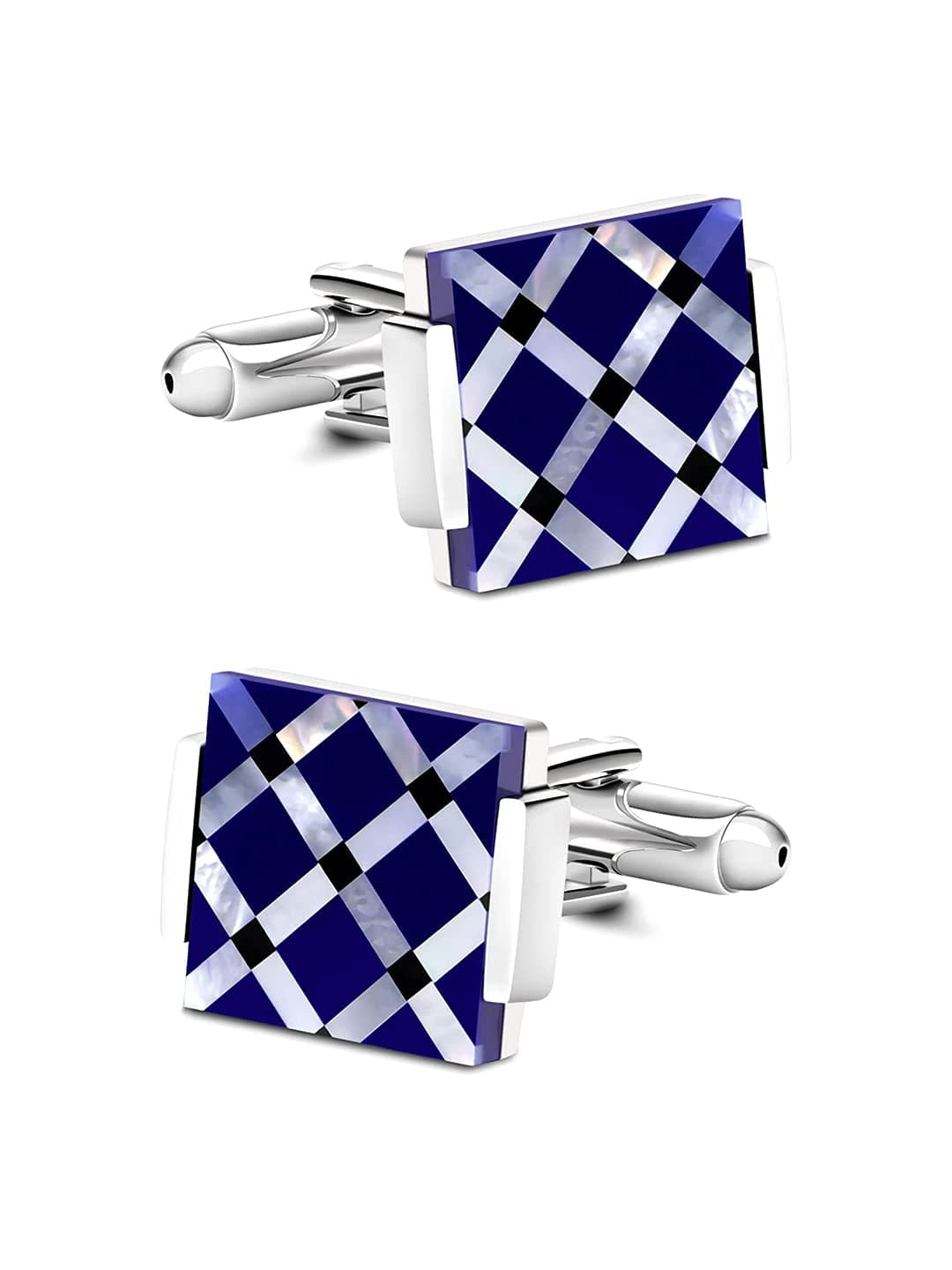 Yellow Chimes Cufflinks for Men Stainless Steel Formal Multicolor Silver-Plated Cufflinks for Men and Boy's