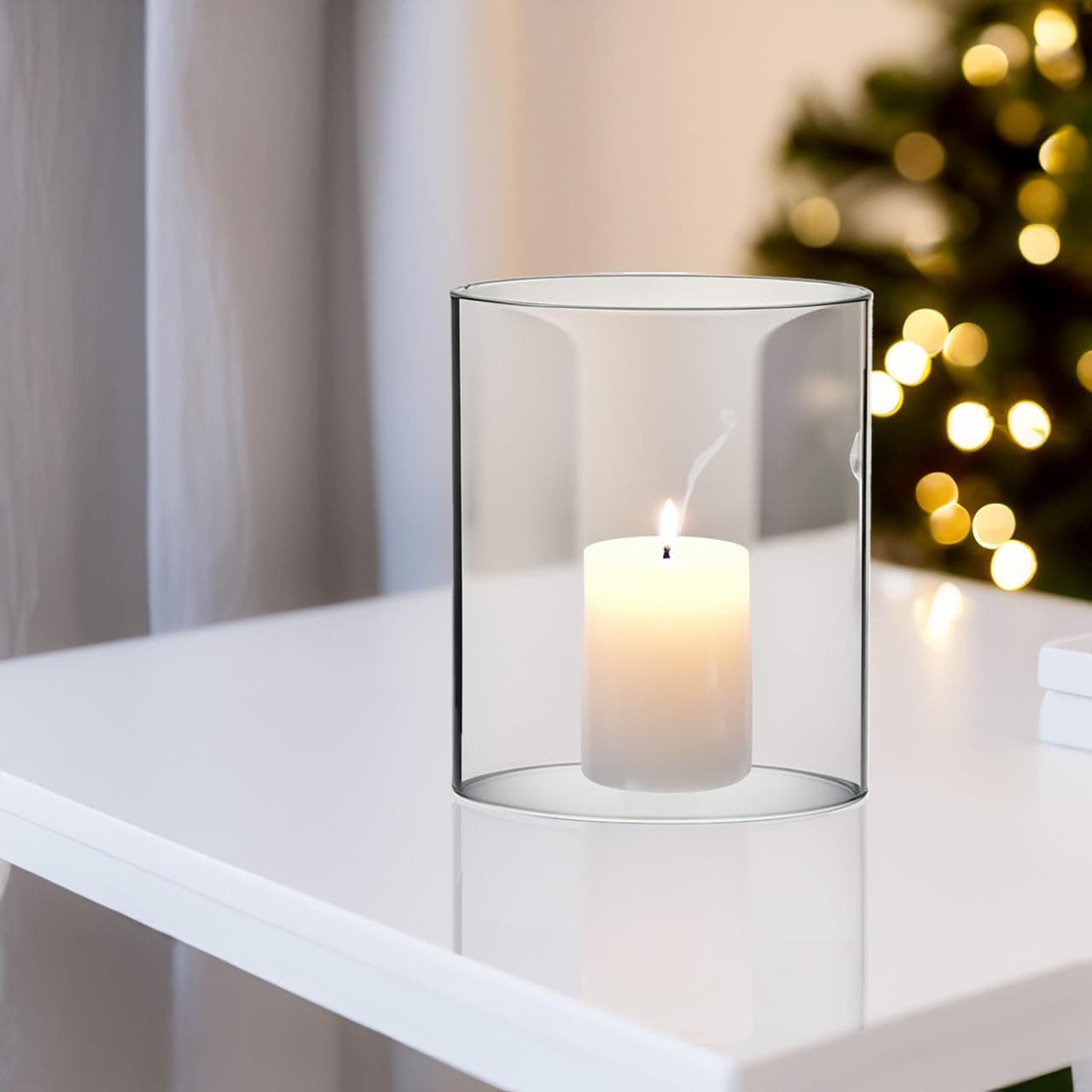Akhand Diya Glass Cover Only - Small Size Borosilicate Oil Lamp Glass Cover Without Diya (3 X 4 INCH)