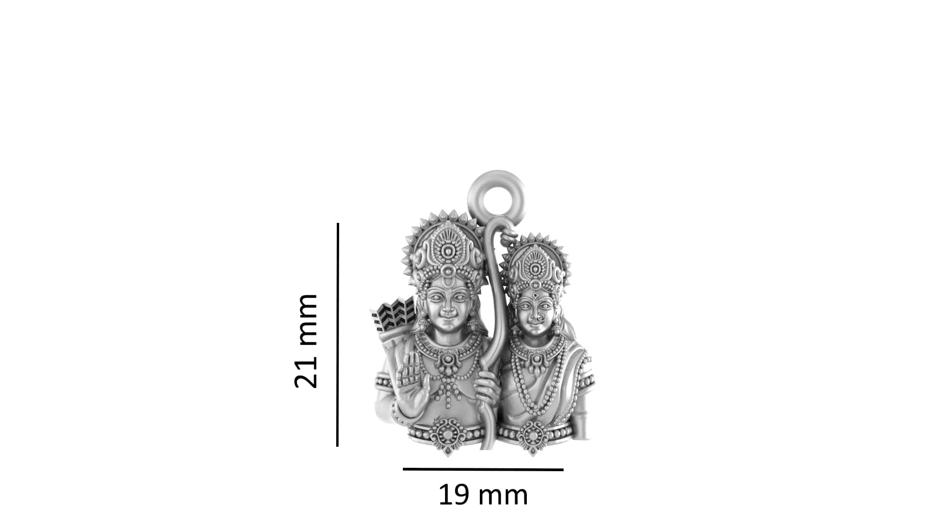 Akshat Sapphire Sterling Silver (92.5% purity) God Ram and Maa Sita Pendant for Men & Women Pure Silver Bhagwan Shri Ram Sita Locket for Good Health & Wealth