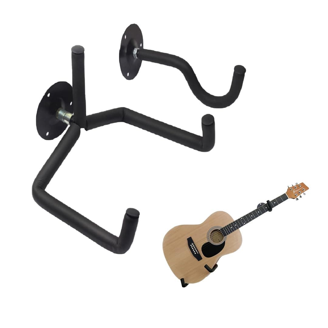 Orgrimmar Guitar Wall Mount Acoustic/Electric/Classical Guitar, Ukulele, Banjo and Mandolin Wall Hanger Slat Wall Horizontal Guitar Holder Bass Stand Rack Hook