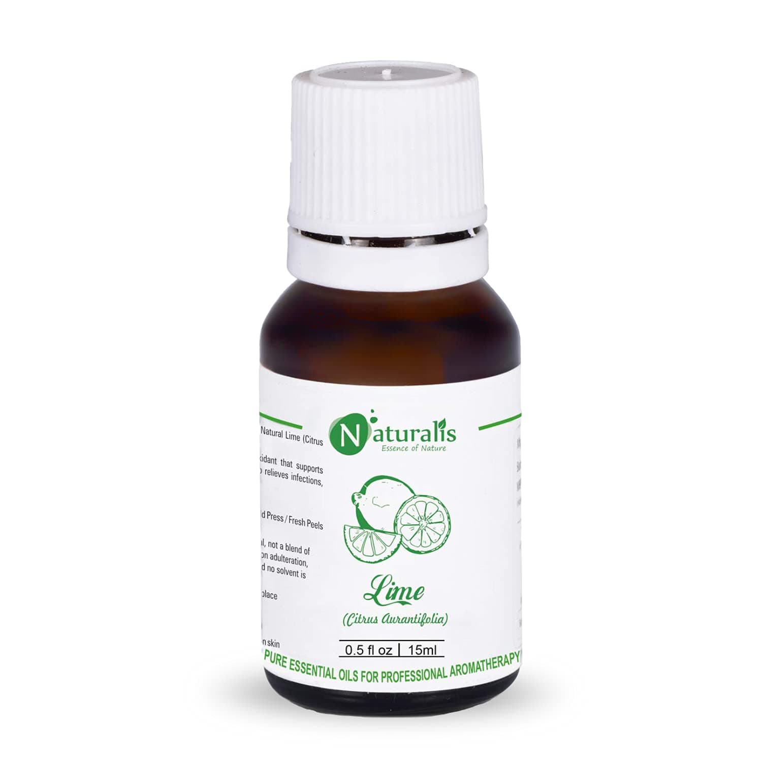 Naturalis Essence Of Nature Lime Essential Oil 100% Undiluted Pure And Natural Therapeutic Grade For Skin, Hair, Face Care And Aromatherapy - 15Ml