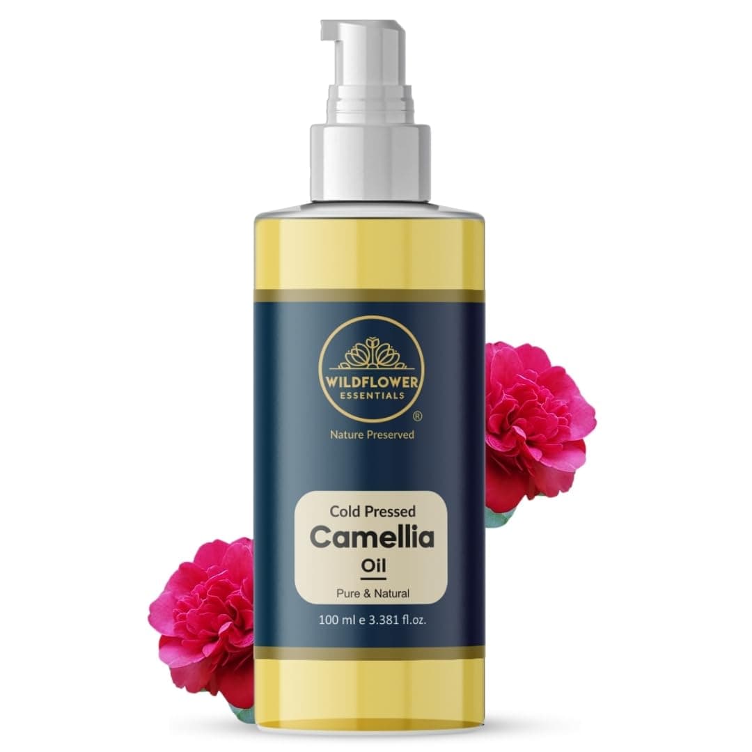 Wildflower Essentials Pure Camellia Oil (Camellia kissi) Cold Pressed Oil for Face, Hair, Skin, Body 100ml