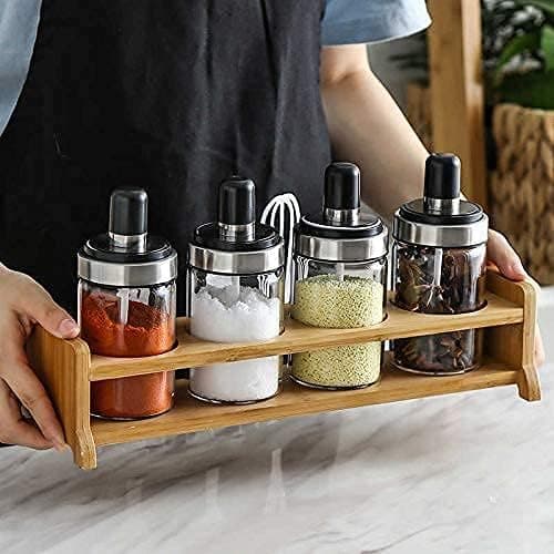 UNGROL Wehxzp 300 Ml Spoon Jar With Airtight Attached Lid Borosilicate Glass Storage Jar For Ghee || Pickle Jar || Salt || Sugar || Ketchup || Chutney || Set Of (2),Transparent