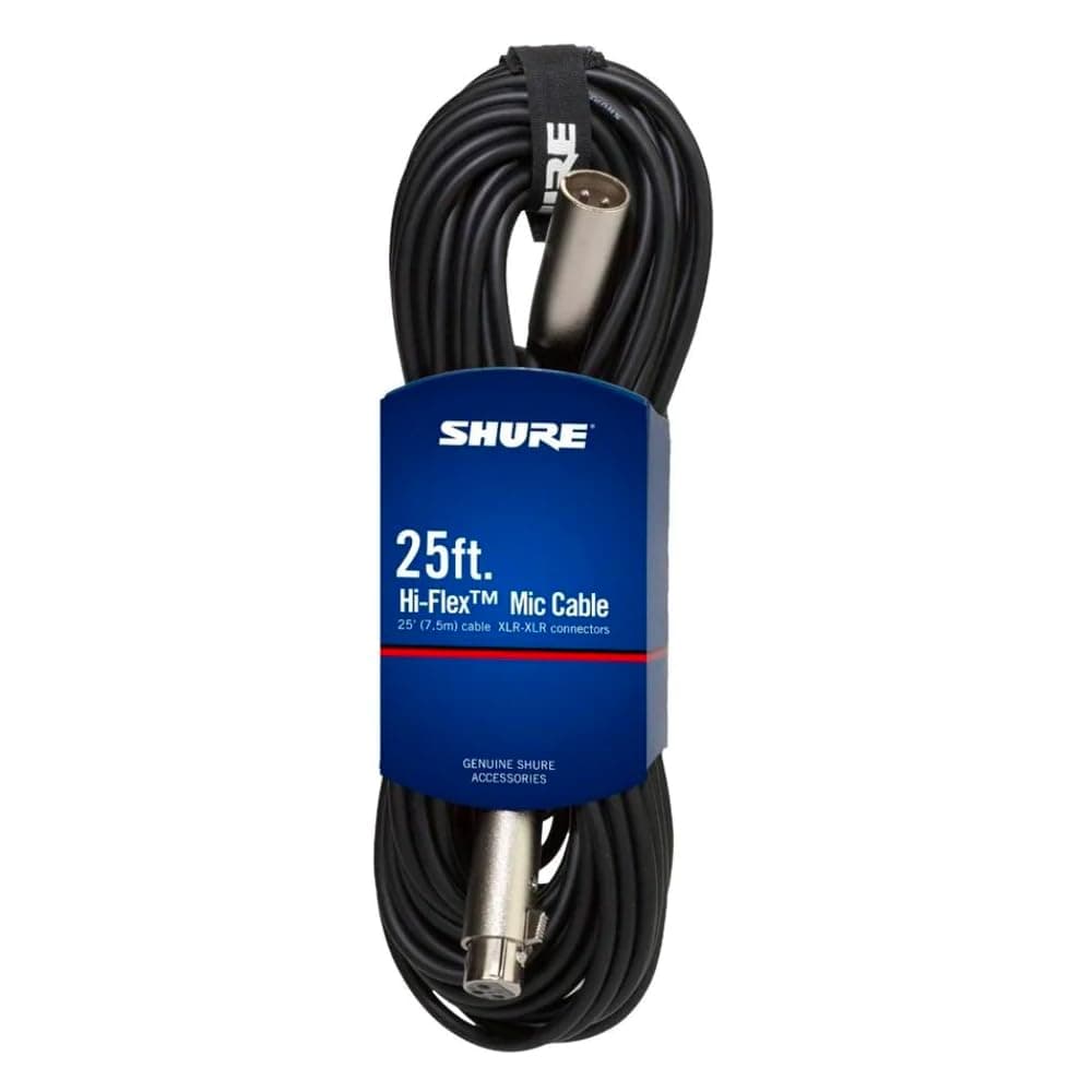 Shure C25J 25-Feet Hi-Flex Cable, Chrome XLR Connectors