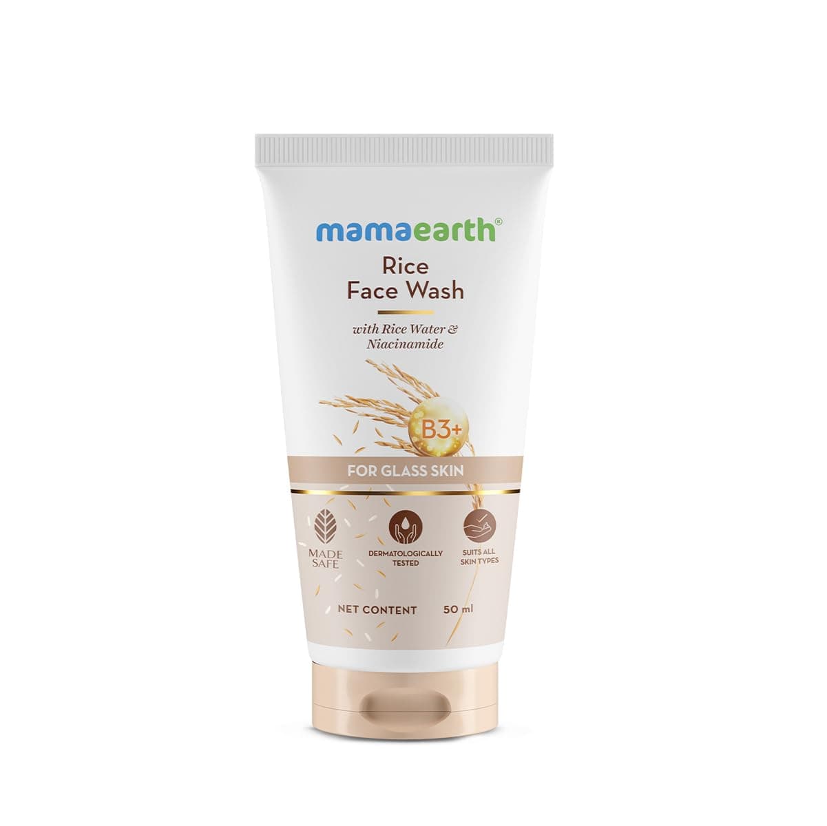 Mamaearth Rice Face Wash With Rice Water & Niacinamide for Glass Skin | 50 ml