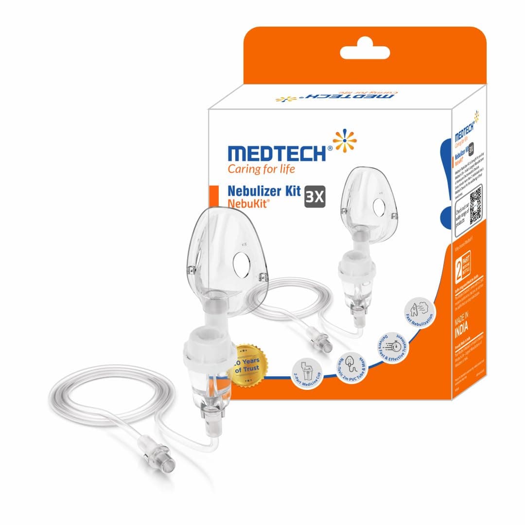 MEDTECH® Complete Nebulization Kit (Nebukit) with Air Tube, Advanced Two Part Medicine Bottle & Mask (Adult)
