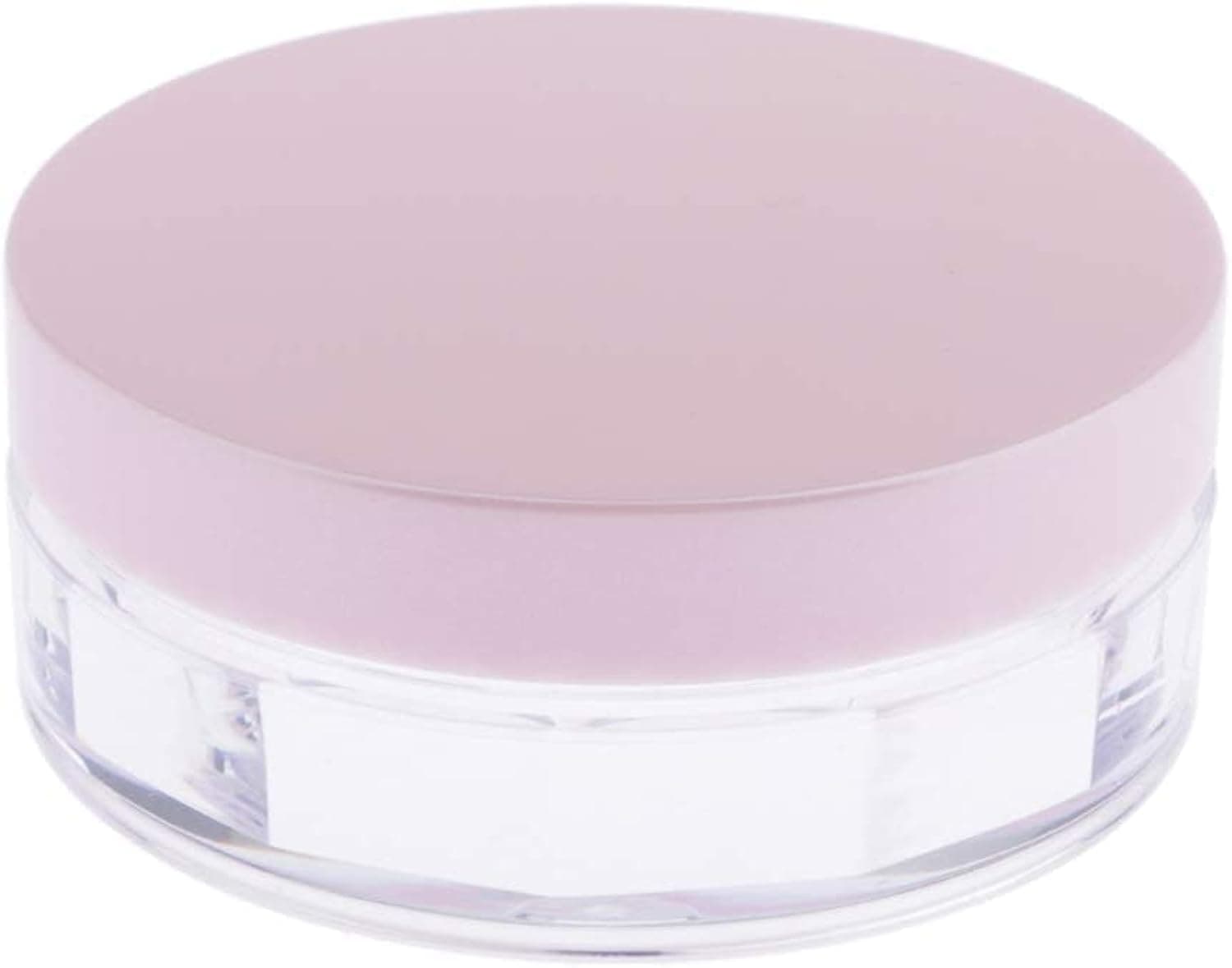 AKOAK Capacity 10 ml(0.33 oz) No Leaks Empty Reusable Plastic Loose Powder Compact Container DIY Makeup Powder Case with Sponge Powder Puff,Elasticated Net Sifter and Pink Threaded Screw Lid