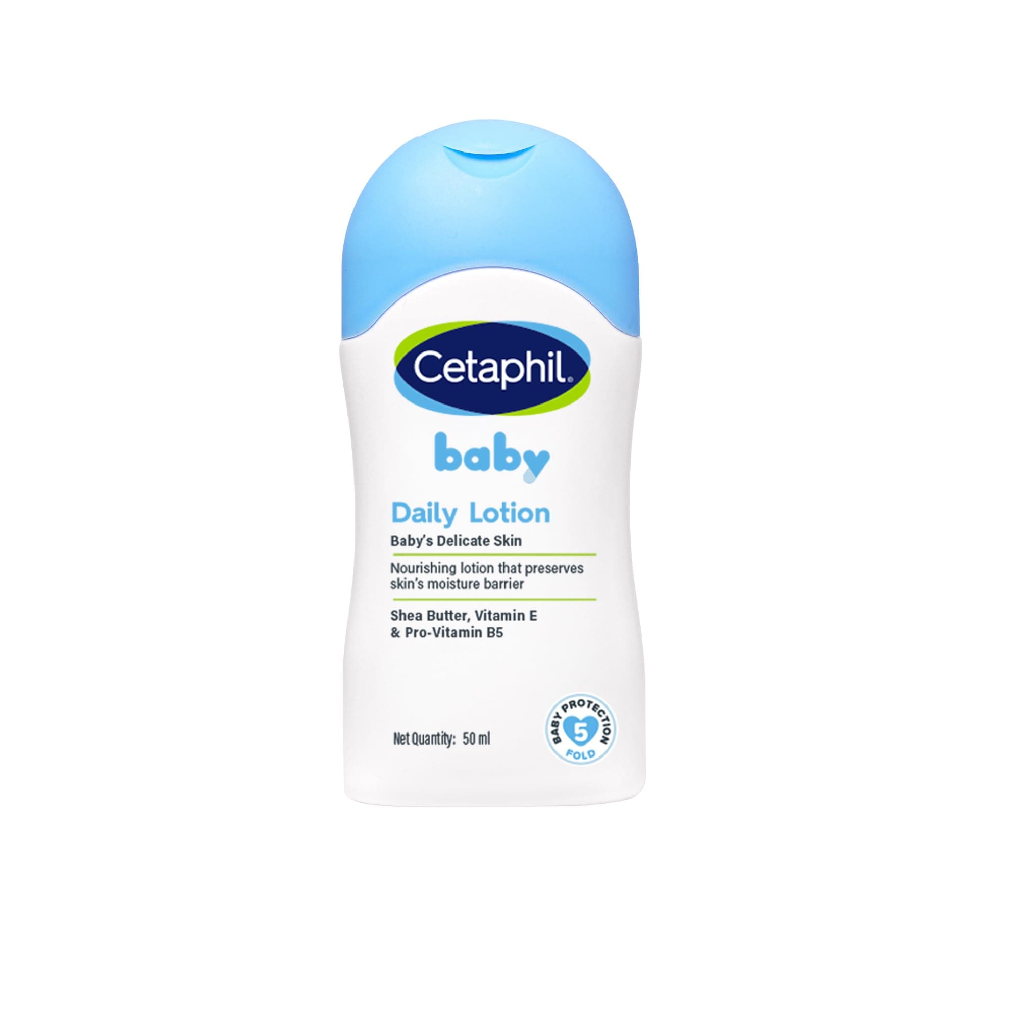 Cetaphil Baby Daily Lotion, Suitable for baby’s delicate skin, Shea Butter and Vit E, Dermatologist Tested and Pediatrician Recommended, 50 ml