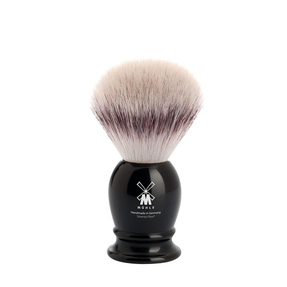 MÜHLE Classic Silvertip Fibre Shaving Brush 19mm – Premium German Shave Brush for Men with Black Resin Handle, Luxurious Soft Bristles, Sustainable & Quick-Drying Shaving Brush