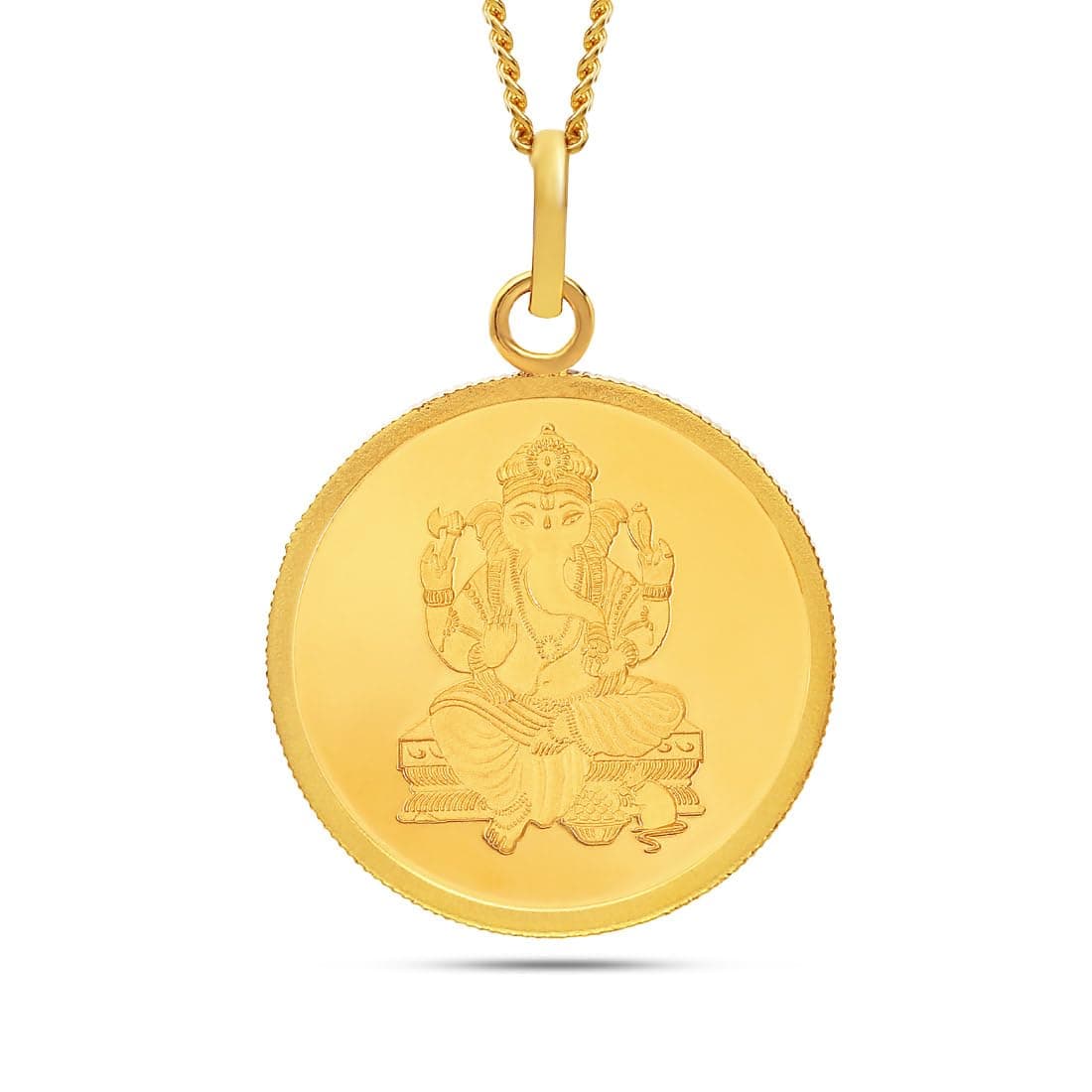 KALYAN JEWELLERS 24K (999) Purity Lord Ganesh Gold Coin Pendant 8 Gms