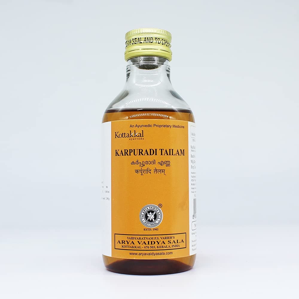 Golden Oldie Herbs Karpuradi Tailam-200 Ml, (Pack Of 1), Of Arya Vaidya Sala Kottakkal And Get ®, Sukanthi Pills-1 Gm