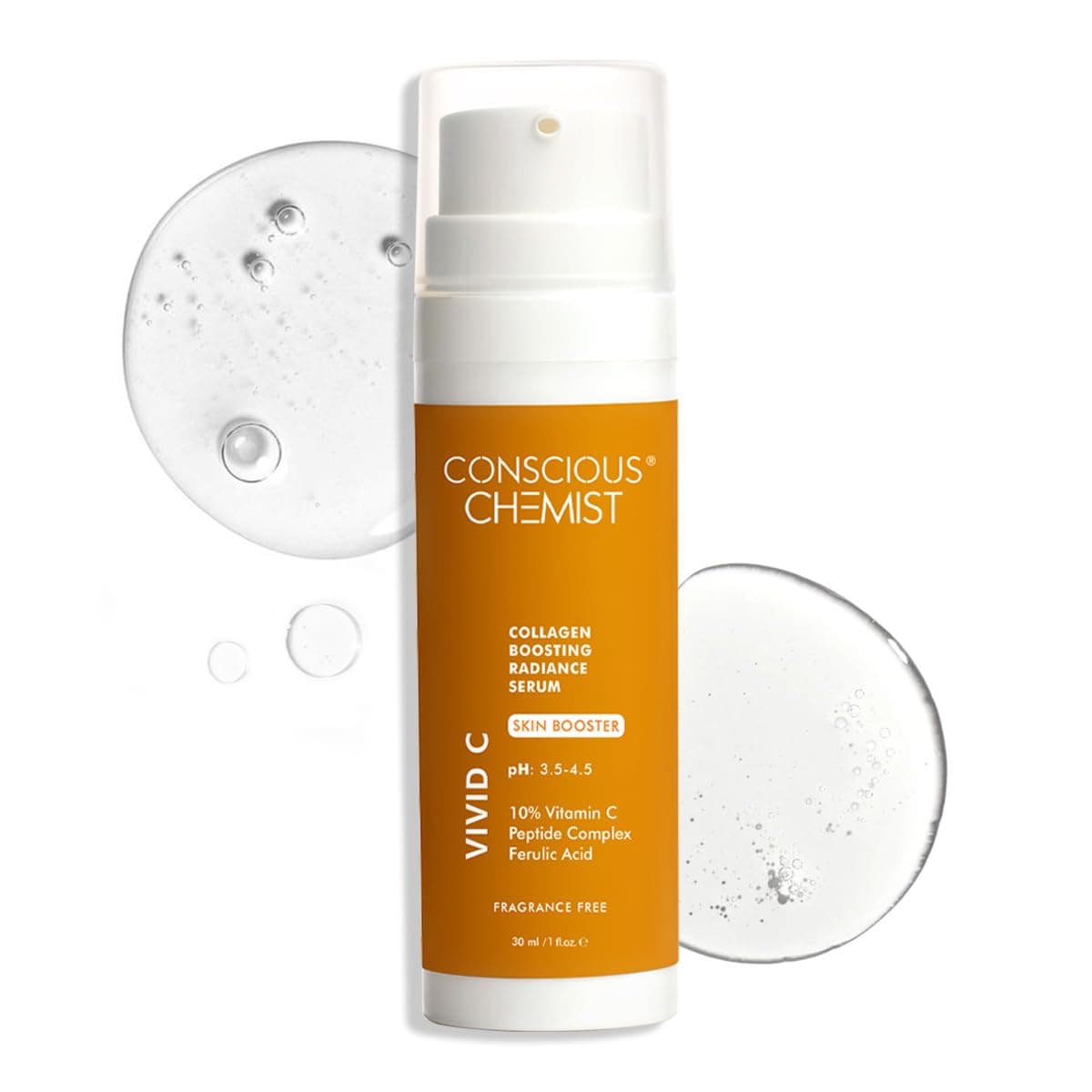 Conscious Chemist® Dull Skin, Dark Circles & Fine Lines Treatment 10% Vitamin C Face Serum | For Glowing Skin | Tested for Oily Skin With Ferulic Acid, Ethyl Ascorbic Acid & PHA | All Skin Types | For Men & Women | 30Ml