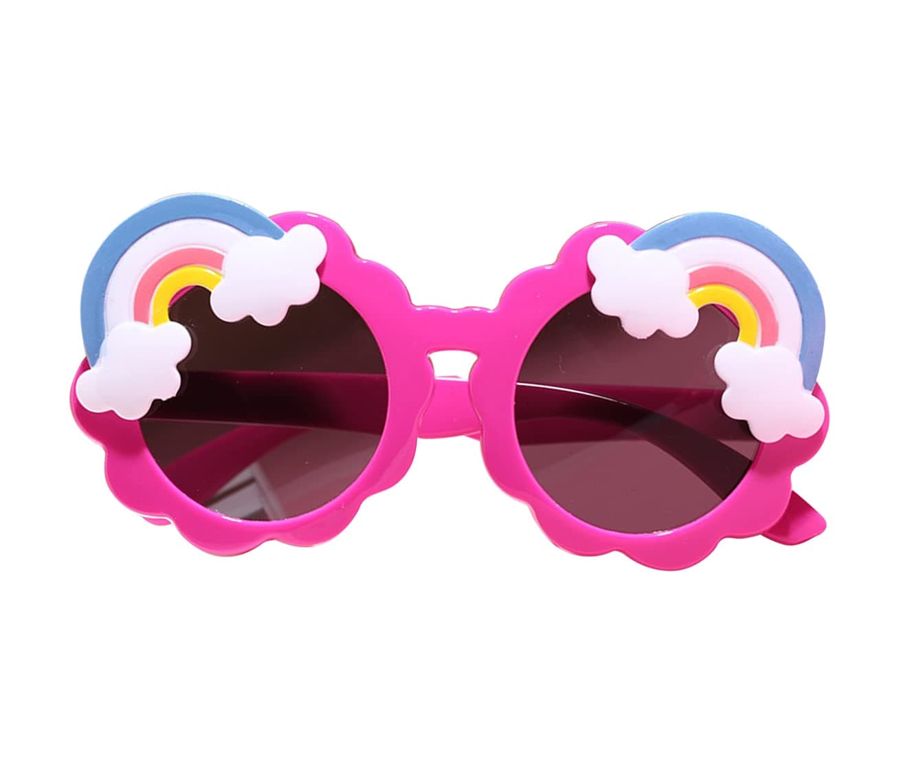 ZQBIEE Rainbow Designed Sun Glass To Give Full Protection to Kid's Eyes Color Frame. Suitable and Trendy Girls Aged Between 3-10 yrs. (DARK PINK)