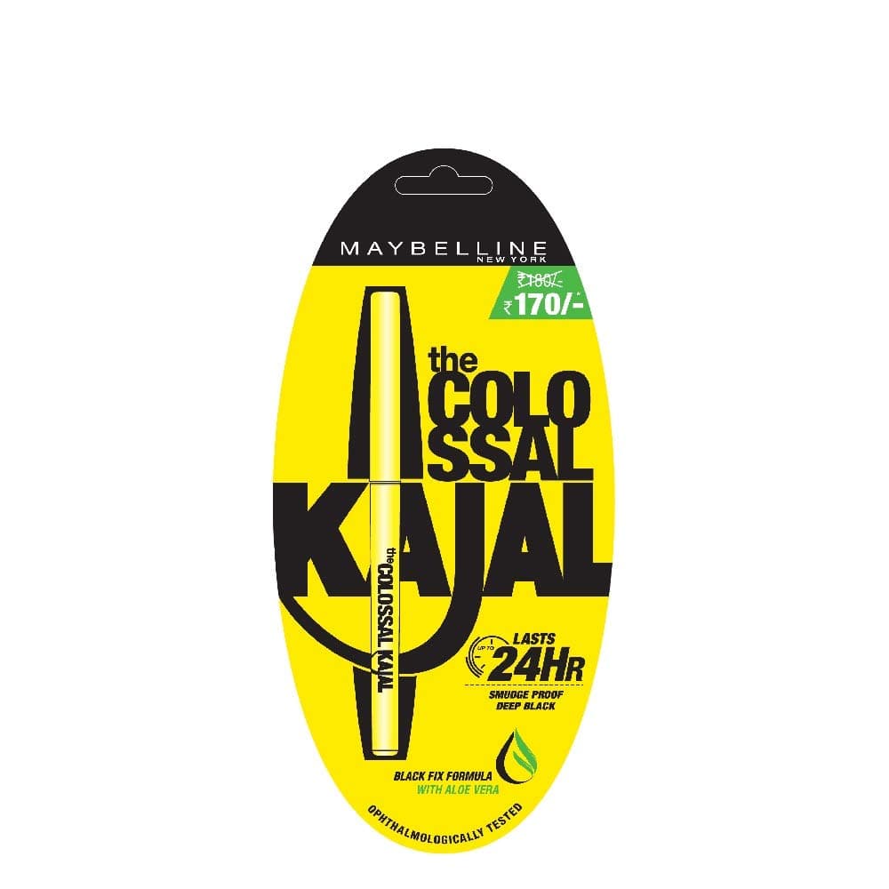 Maybelline New York Colossal Matte Pencil Kajal, Black, 0.35g