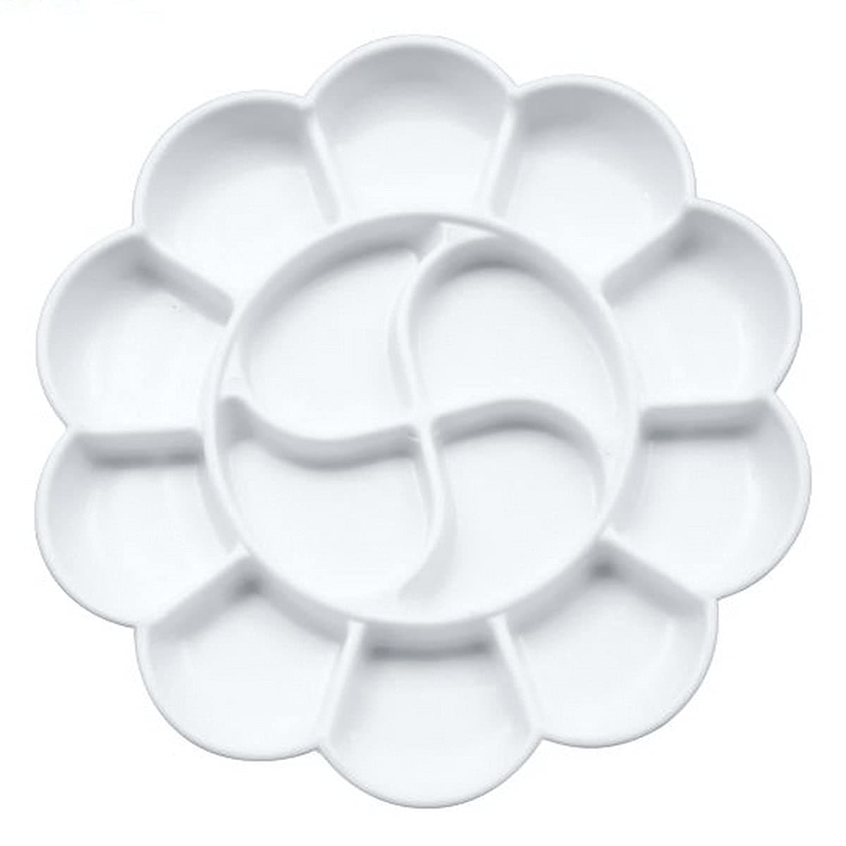 DEZIINE 2 Pcs Big Flower Shape Color Mixing Palette Paint Plate Draw Palette - White