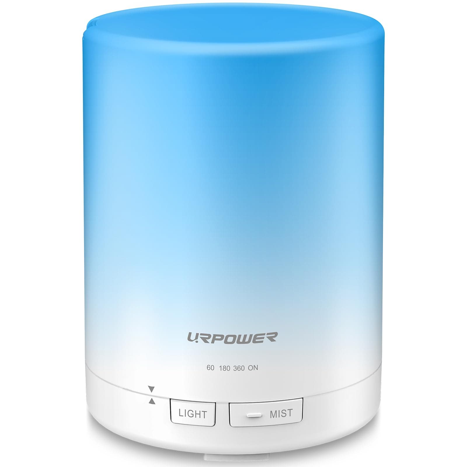 URPOWER 300Ml Aroma Essential Oil Diffuser, Ultrasonic Air Humidifier With Auto Shut Off And 6-7 Hours Continuous Diffusing, 7 Color Changing LED Lights And 4 Timer Settings For Home Spa Baby Room