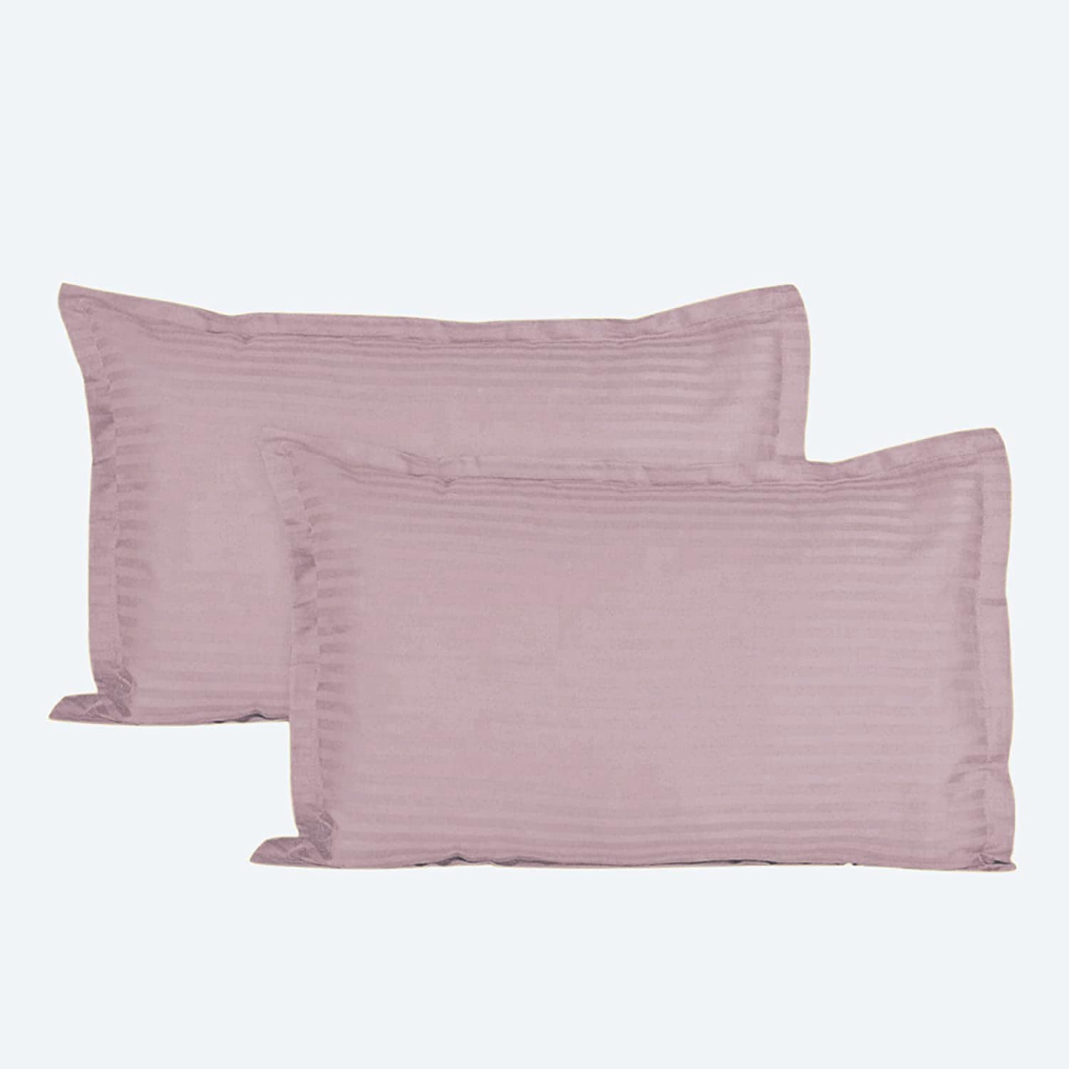 Trance Home Linen 200 TC 100% Cotton Large Size 20x30 inch Satin Stripe Pillow Covers | Pillow Cases | Set of 2 Piece Pillow Covers only |Large Size (Cameo Rose, 20 X 30 inch)