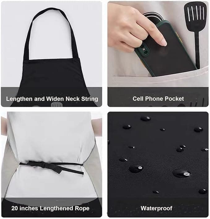 VUNIO Waterproof Apron for Kitchen Apron for Kitchen Waterproof Women Cooking Apron for Women Kitchen Apron for Dishwashing & Cooking Waterproof Kitchen Dress Cloth for Daily Use (Pack of-1)