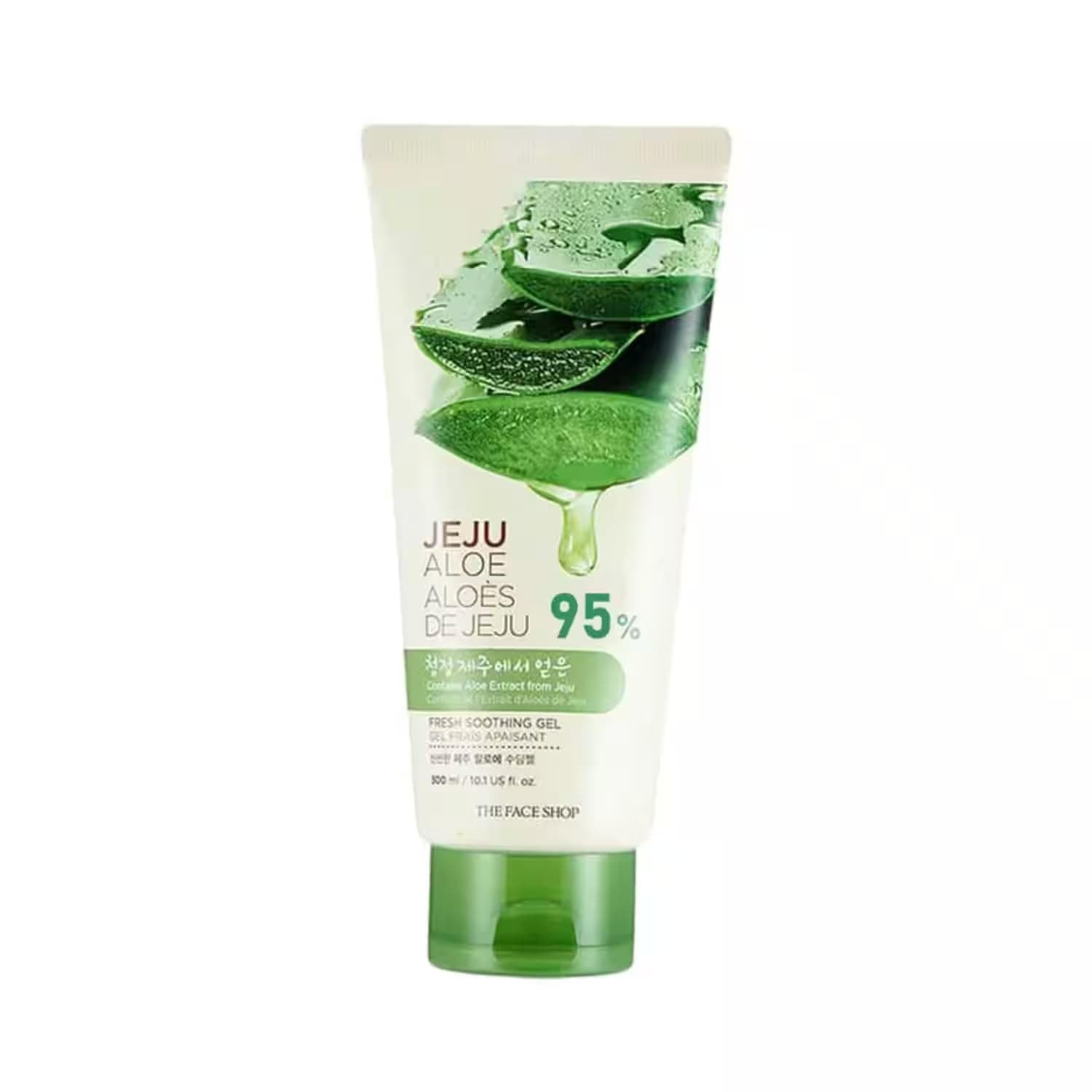 The Face Shop Pure Aloe Vera Gel, 300ml for Skin, Hair & Body | Aloe Vera with Vitamin E | Clear Gel for Ultimate Hydration & Glow | Korean Skin care products