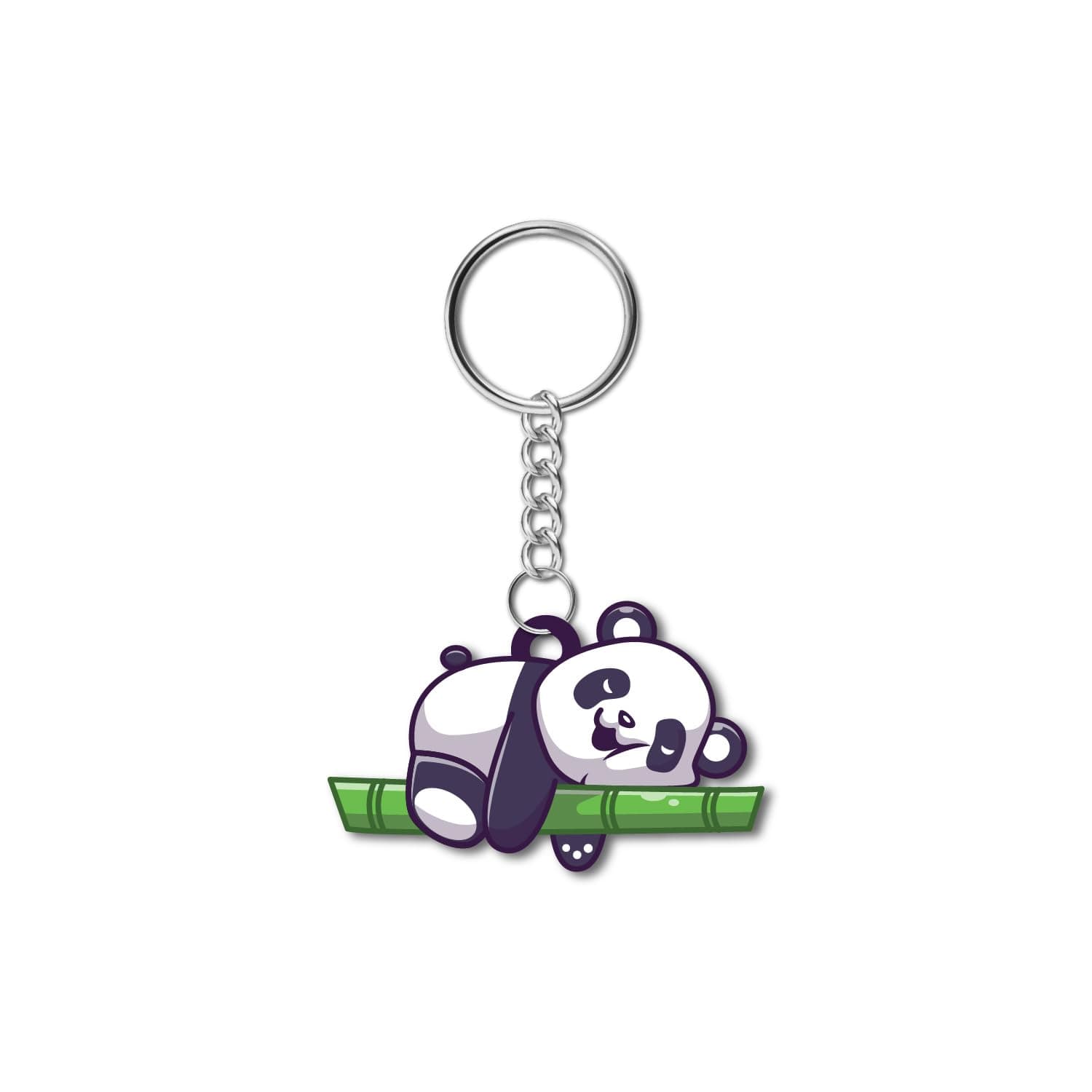 Bhai Please Cute Sleeping Panda Wooden Keychain and Keyring | Aesthetic Accessories for Car, Bike & House Keys | Unique Gift for Panda Lovers (2 Inch)