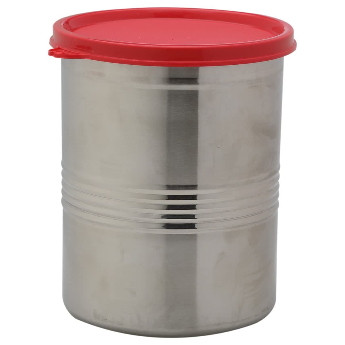 SIGNORA WARE Modular Stainless Steel Container Round 4500ml, Set of 1,Red