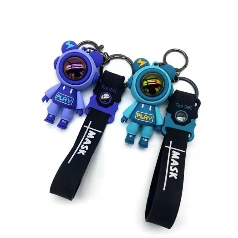 EZ Living Astronaut Keychain - Durable Metal Space-themed Figure With Rocket Ship, Helmet, Space Shuttle, and Suit