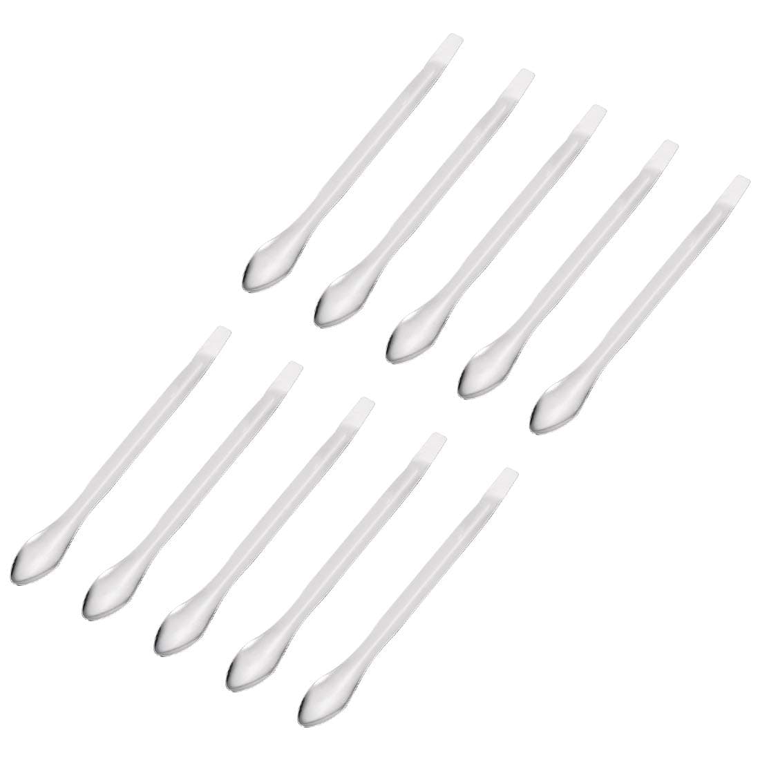 uxcell Micro Scoop Stainless Steel Reagent Sampling Lab Spoon Spatulas for Laboratory 10Pcs