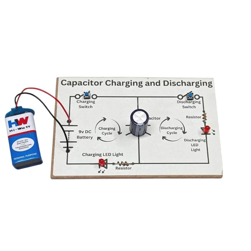 ERH India Class 12 Physics Charging and Discharging of Capacitor Science Project Experiment Working Model Kit for School Students