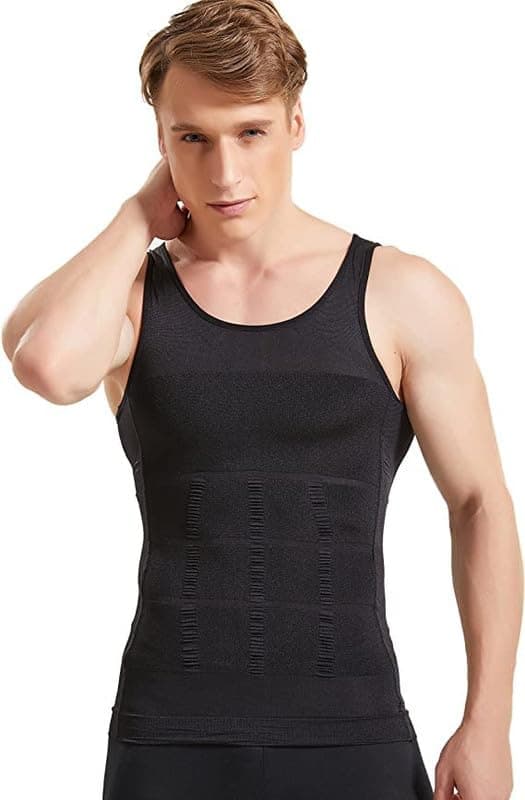 Fitinon Advance Tummy Tucker Vest for Men Tummy Control Undershirt Abs Abdomen Slim Stretchable Compression Tank Top, Slimming Body Shaper Vest for Gym, Workout