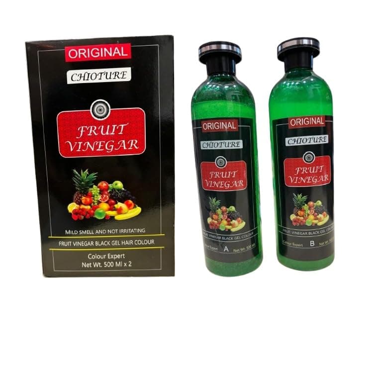 Sajja Craft CHIOTURE Fruit Vineger Hair Gel Dye Natural Extract Hair Color Dye for Both Men, Women (1000 ML) - Black