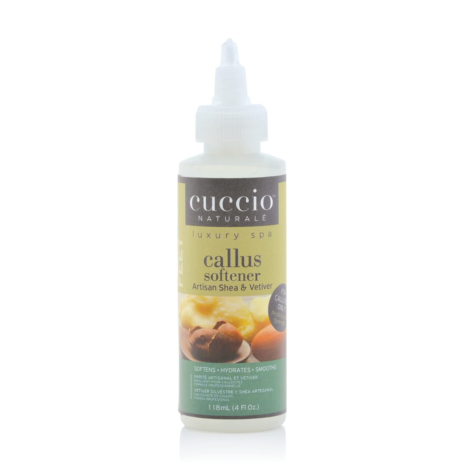 Cuccio Naturale Luxury Spa Callus Softener Professional Strength Artisan Shea & Vetiver | Softens, Hydrates & Smooths - 118 ML
