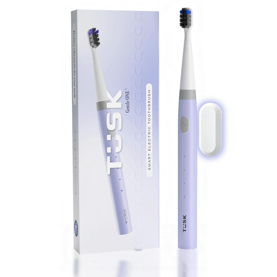 Tusk Smart Electric Toothbrush for Adults & Kids, 3 Modes Rechargeable Sonic Brush with 30 Days Battery, Soft Bristles, Waterproof Design, C-Type Charging, Timer for Efficient Cleaning