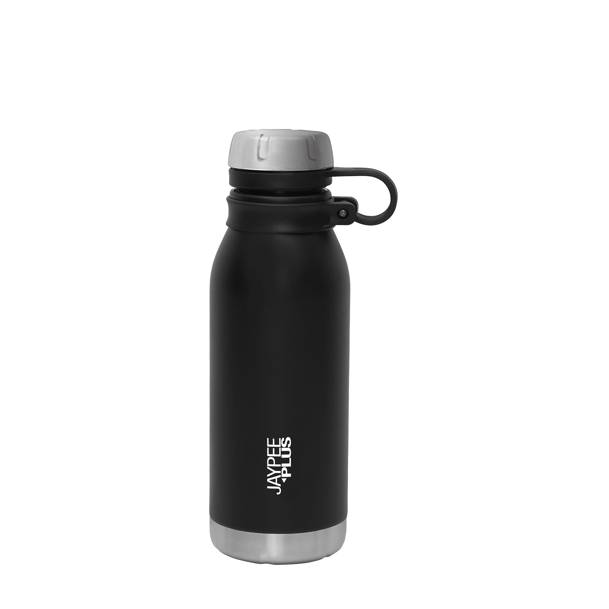 Jaypee Plus Charlie Stainless Steel Water Bottle,Long Hours Hot and Cold Water Bottle| Leak Proof | Office Bottle | Gym Bottle | Hiking | Trekking | Travel Bottle 500 ml, Black