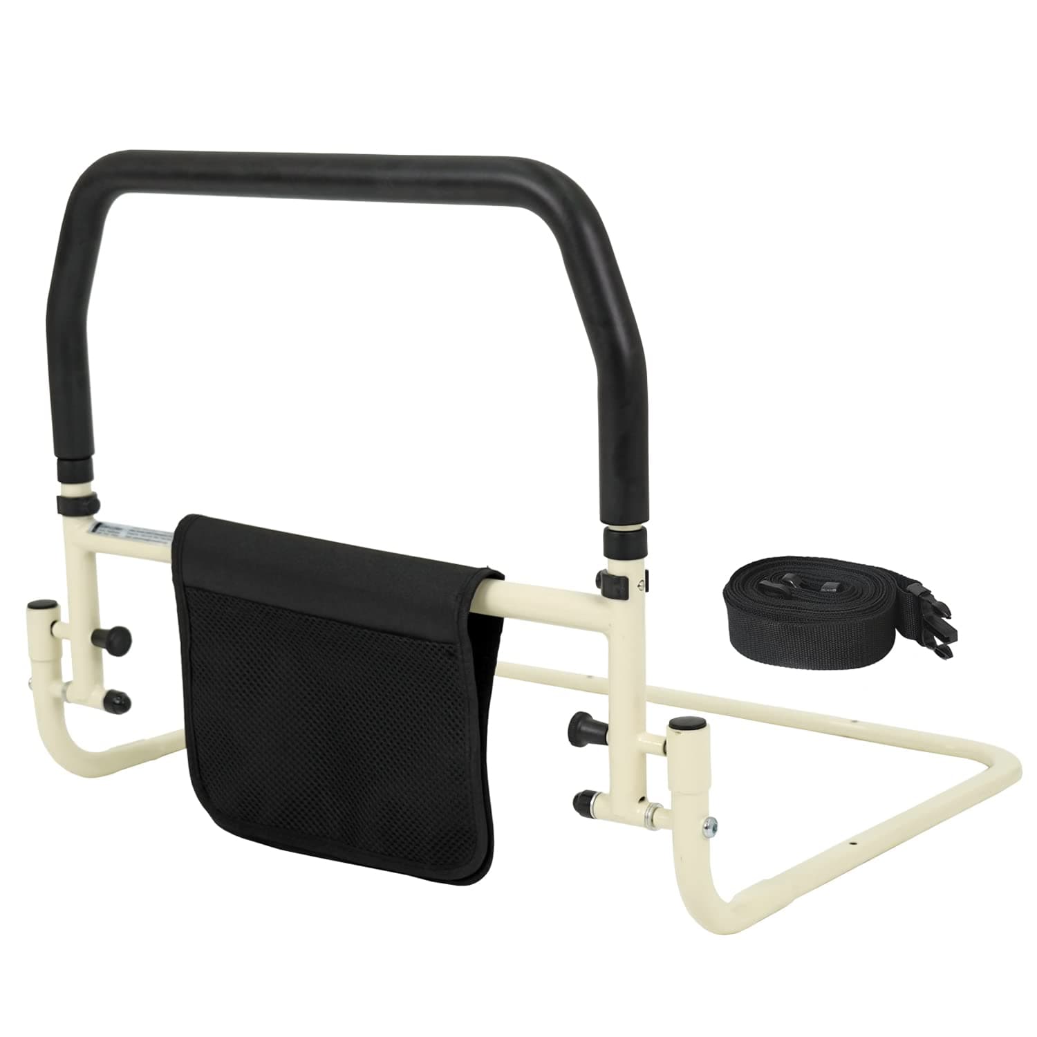 KosmoCare Bedside Safety Handle | Bed Side Rail for Adults | Medical Bed Assist Bar with Storage Pocket | Fall Prevention Safety Hand Guard Grab Bar for Elderly |