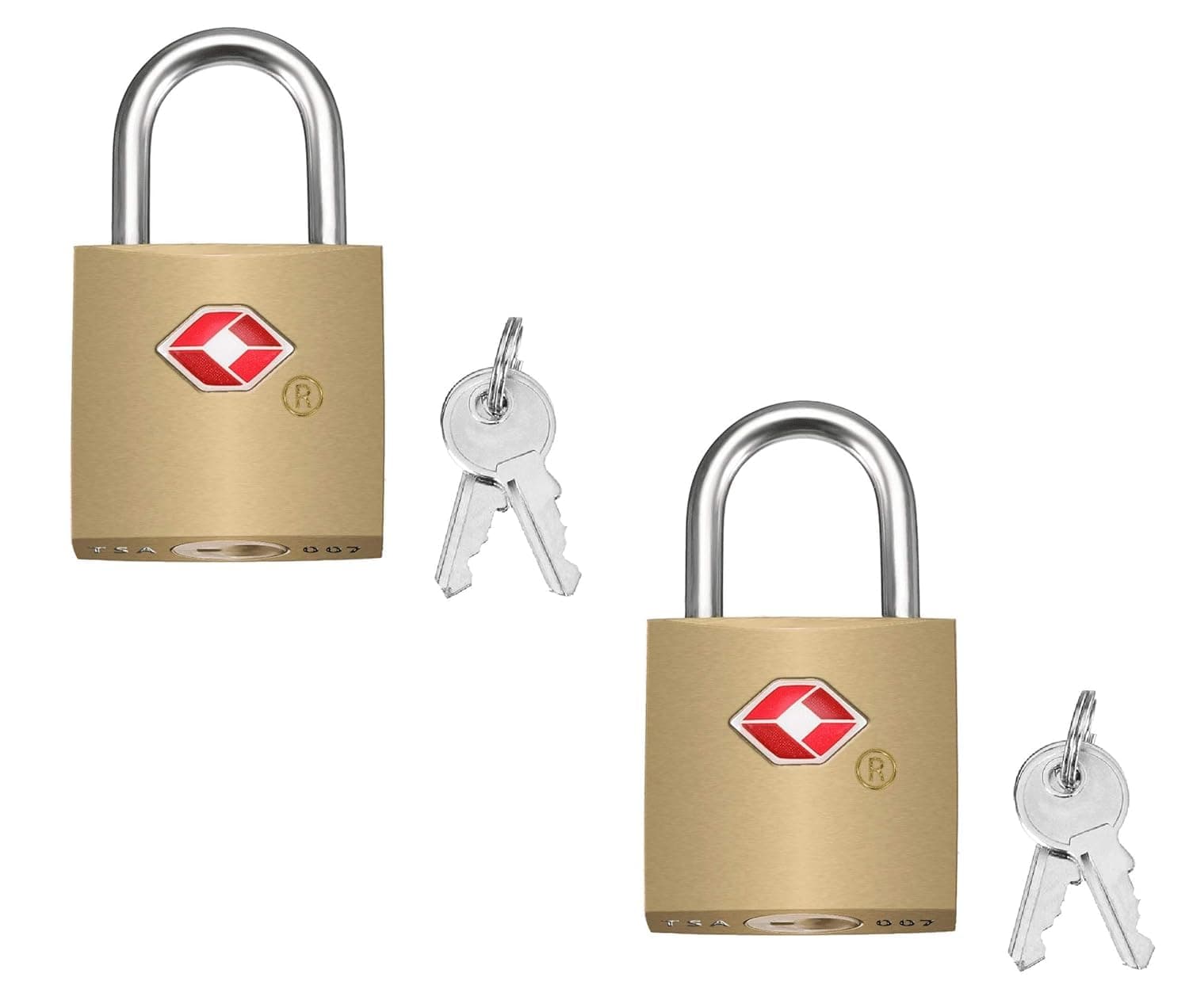 Wagela TSA Approved Brass Combination Lock with Keys for Suitcase, Luggage (Pack of 2)