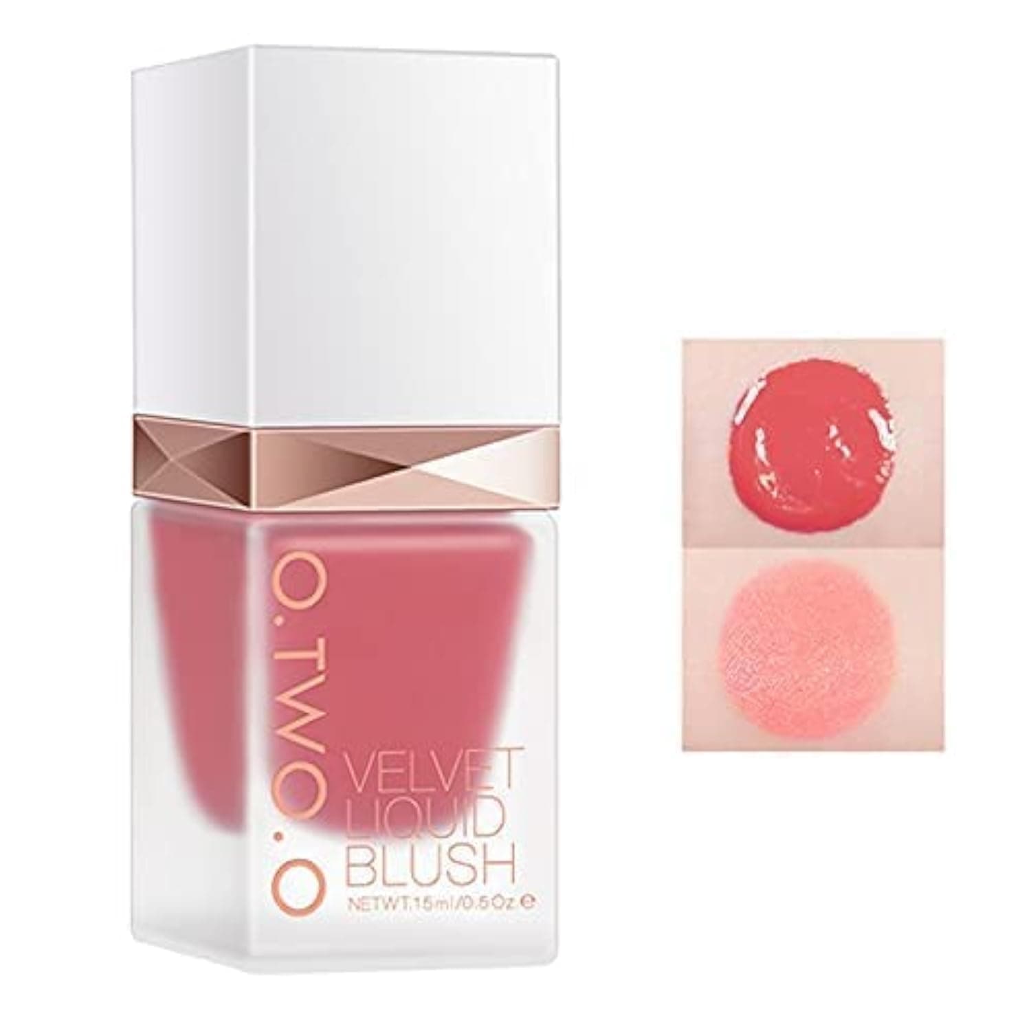 COSLUXE O TWO O Velvet Liquid Blush,Face Blusher,Long-lasting Makeup Blush,15g (05-ALMON PINK)
