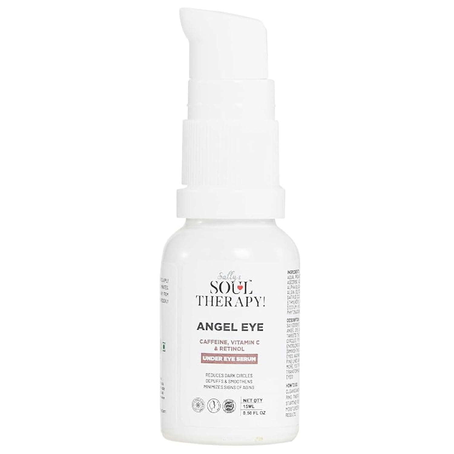 Sally's Soul Therapy Under Eye Serum | Dermatologist Tested Formula with Coffee Extract, Vitamin A & C, Retinol & Niacinamide | Helps Reduce Dark Circles, Puffiness, Wrinkles & Fine Lines | Brightening & Collagen Boost 15 ml