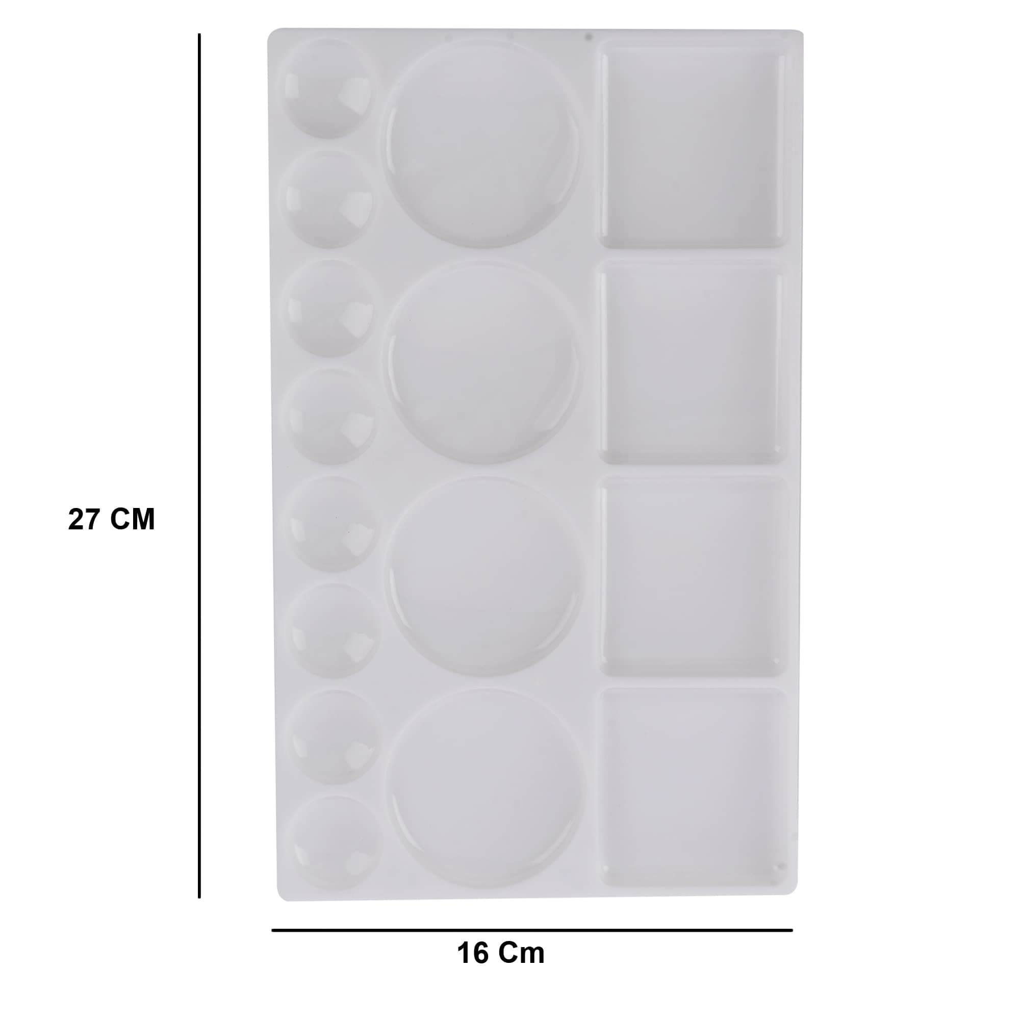 KABEER Art Set of 6pc Round and Flat Mix Painting Brush with 16 Well 10.5 x 6.5 ich Rectangle Plastic Painting Palette
