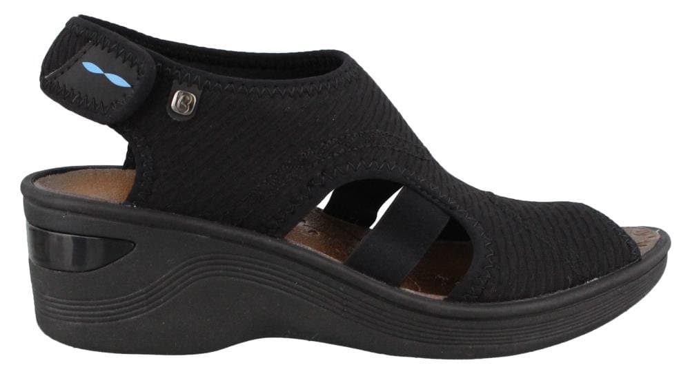 BZees Women's Dream Sandal, Black Mesh, Size 9.5