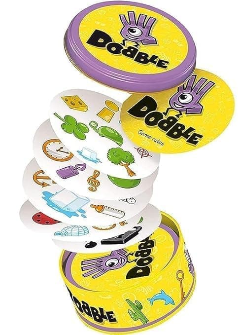 Romoro DOBBLE Classic Card Game for Kids Ages 6+, 2 to 8 Players, Quick 15-Minute Playtime, Environmentally-Friendly Eco-Blister Packaging for Endless Fun and Entertainment (Yellow)