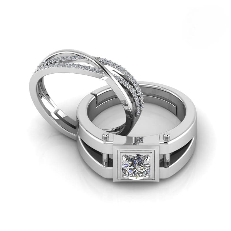 Miss Highness 925 Silver Couple Rings for Women and Men | Adjustable Ring for Him and Her | Stylish Silver Jewellery | With Authenticity Certificate | Gift for Couples | Daily Wear Ring,(MH-R-39-15)