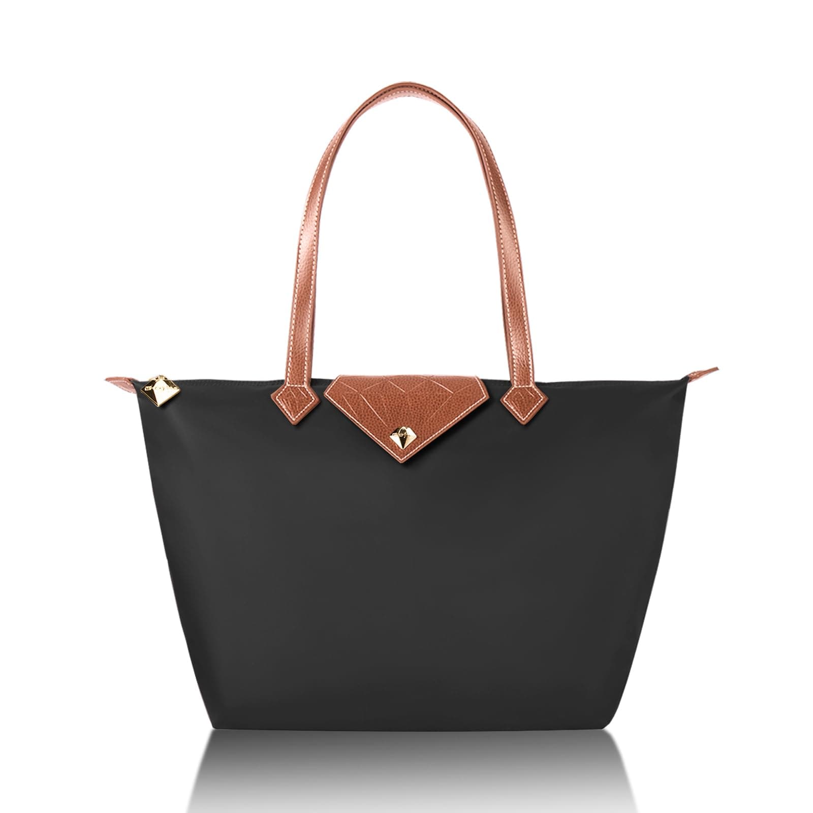 BOJLY Women Tote Bag,Stylish Waterproof Nylon Ladies Shoulder Bag, Folding BBeach Travel Bag for Work,Shopping, School Grey