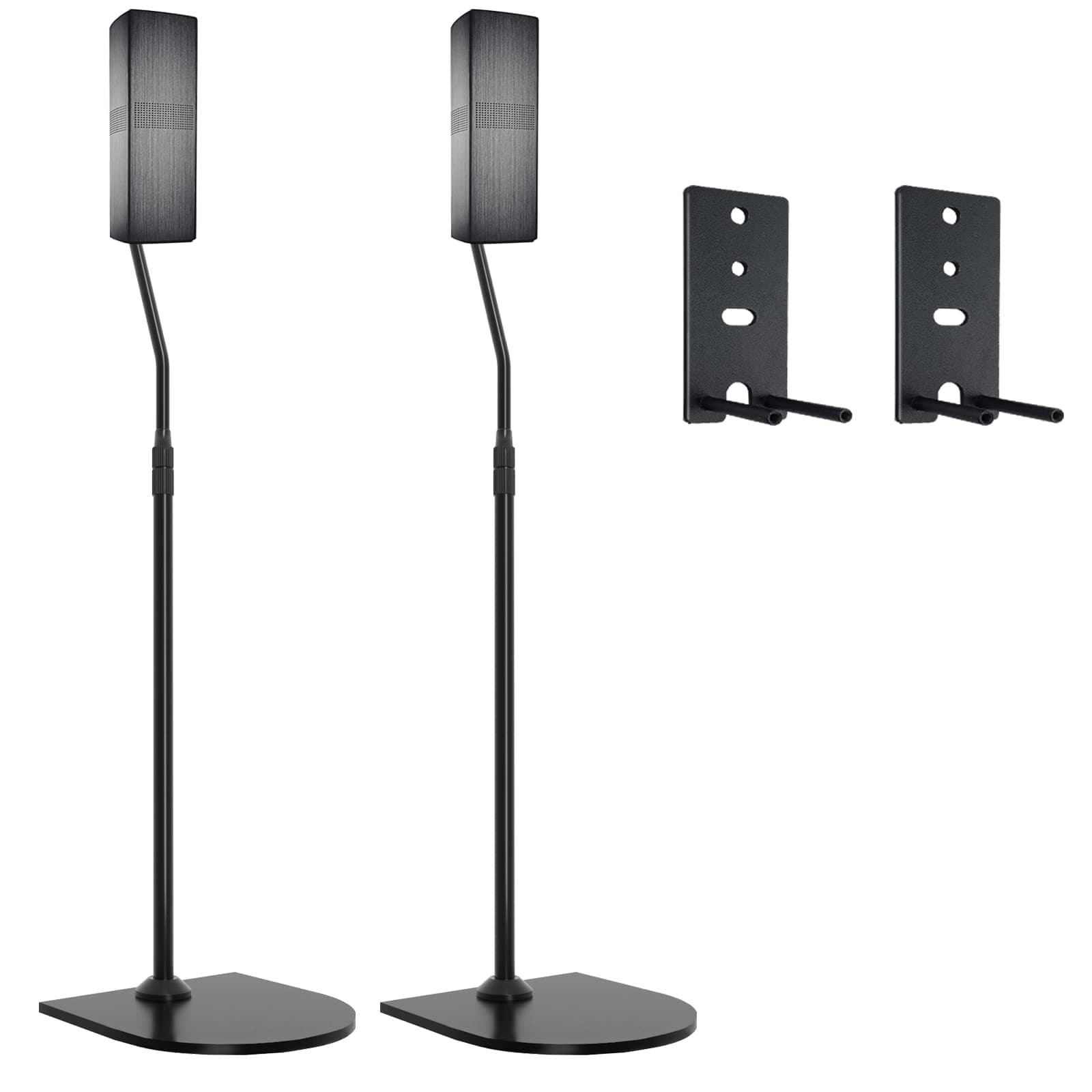 Adjustable Stand for Bose Speaker Stands, for OmniJewel Lifestyle 650, Surround Speaker 700, Floor Speakers Stands for Bose Floor Stand, with OmniJewel Bracket, Black (Pack of 2)