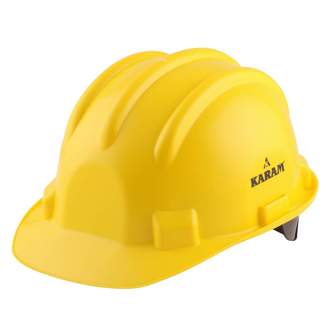 KARAM PN521 Safety Helmet for Men Construction Helmet | Ratchet Type Adjustment with Adjustable Chin Strap | Work Helmet with Side Slot for Attachment | is:2925:1984 Certified | Yellow
