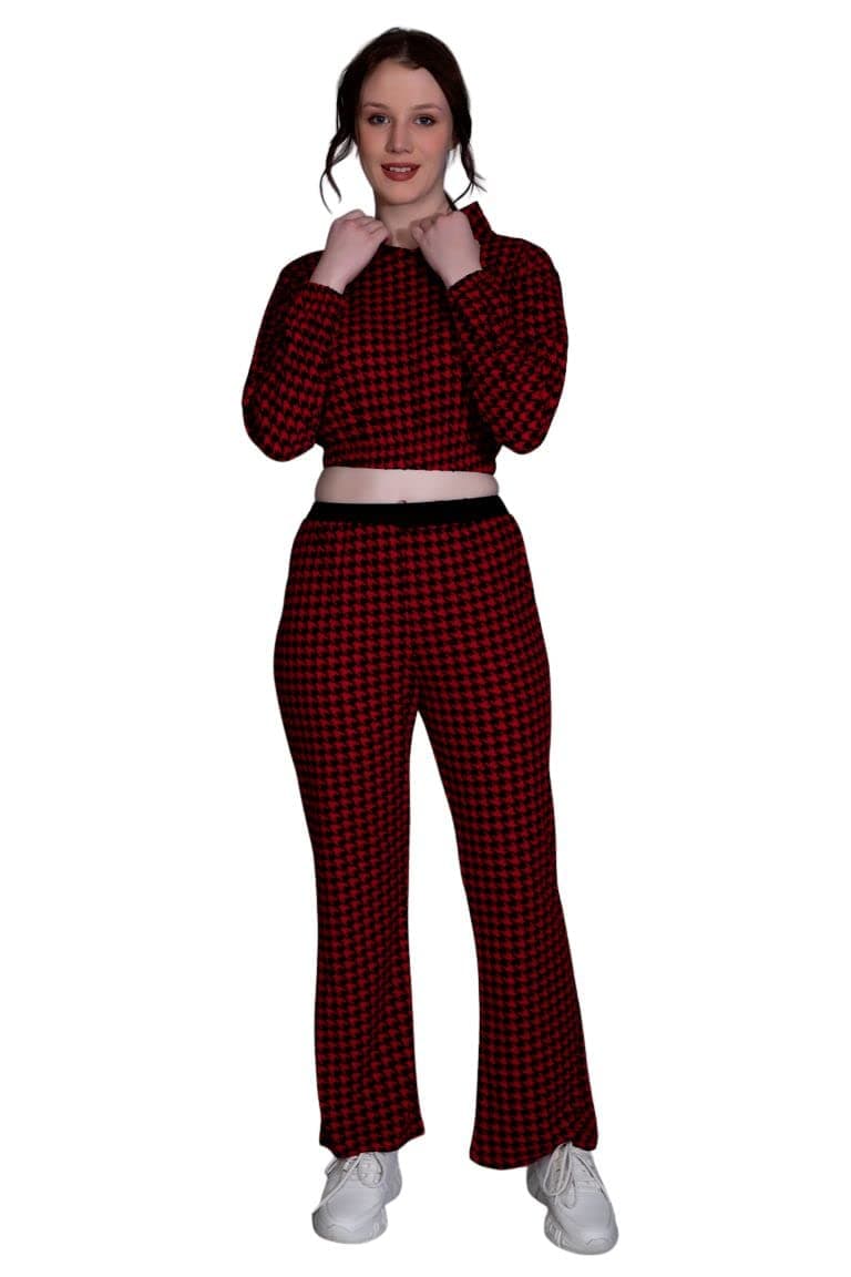 GRECIILOOKS Women Lycra Pajama Set Regular Fit Pyjama Set (Red, Small)