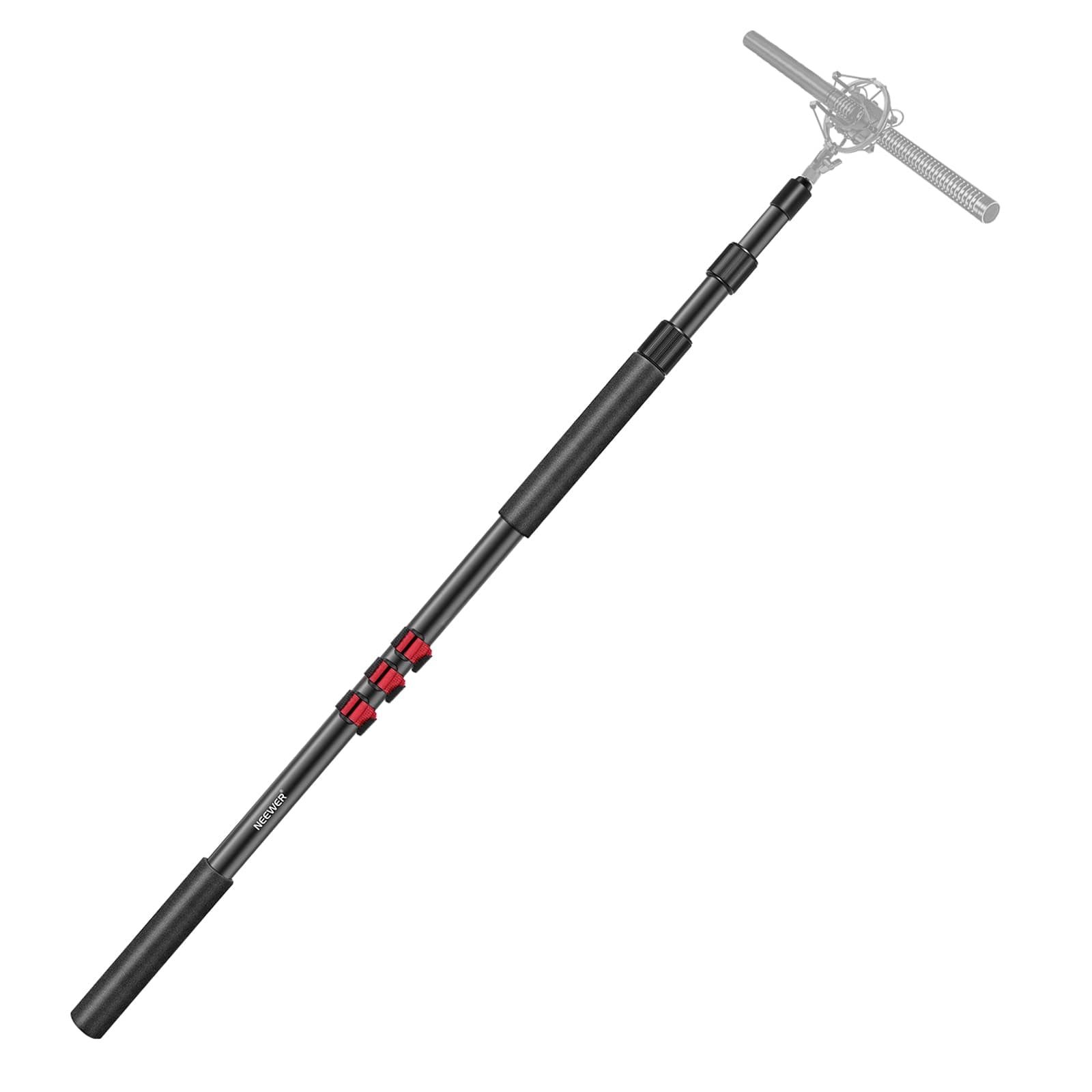 Neewer Portable 3 Sections Stretchable Handheld Microphone Boom Pole with Standard 5/8 inch-27 Threads and Adjustable Length from 3 feet to 8 feet (NW-7000)