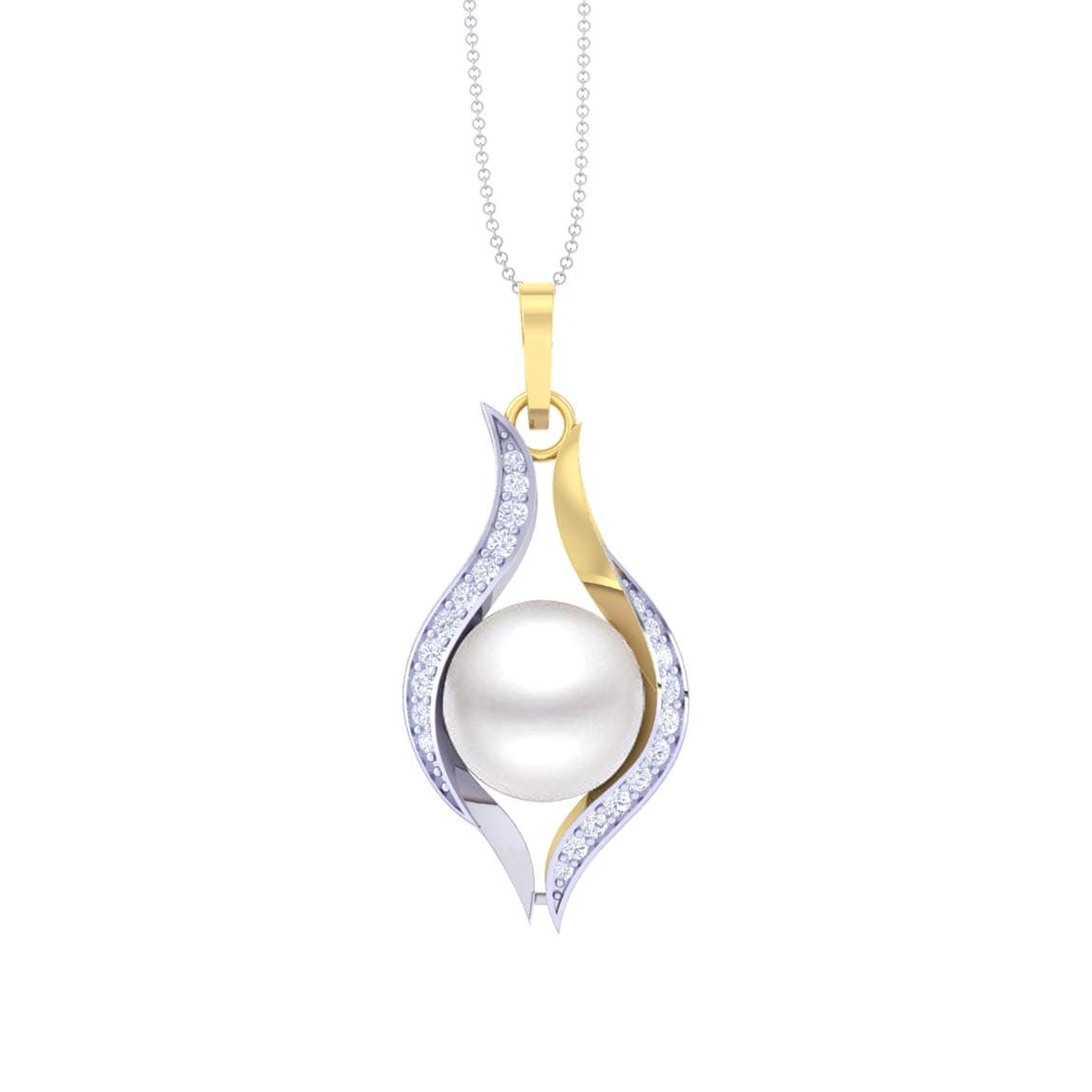 Clara 925 Silver Real Pearl Pendant with Chain Gift for Women & Girls