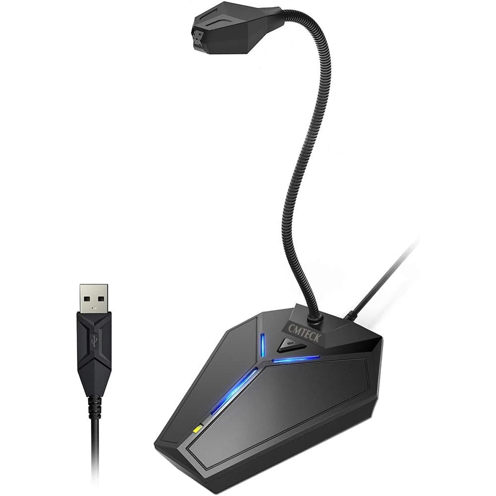 USB Computer Microphone, Plug &Play Desktop Omnidirectional Condenser PC Laptop Mic,Mute Button with LED indicator, compatible with Windows/Mac, ideal for Youtube,Skype,Recording,Games(1.5m /5ft)