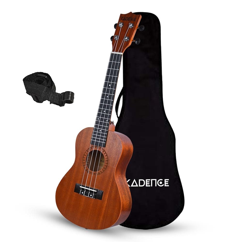 Kadence UKTWC Concert 23" Acoustic Ukulele | Sapele Wood | Comes with Bag | Includes Learning Course | Brown
