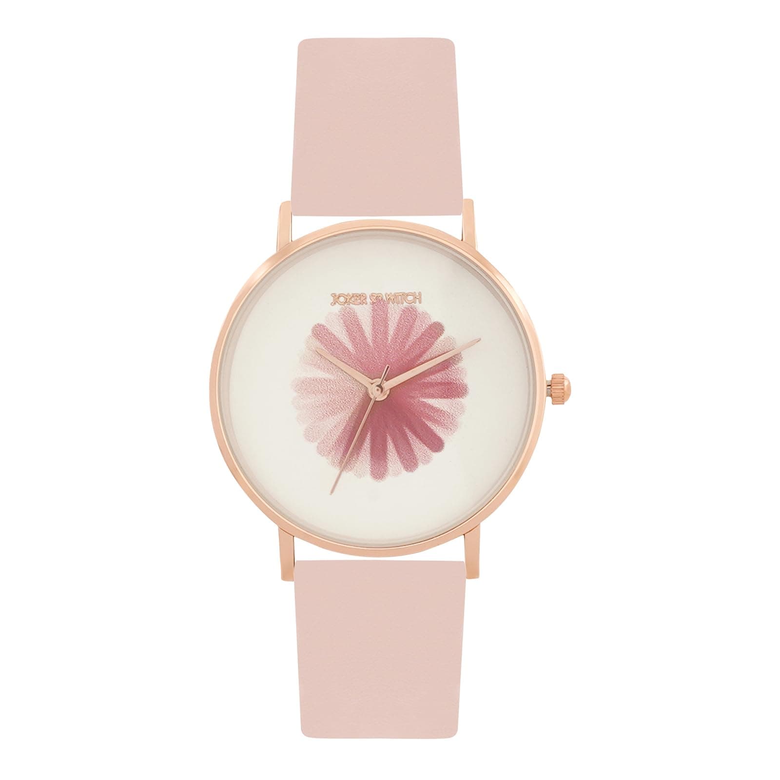 Joker & Witch Women Rosy 36mm White Dial 18mm Pink Faux Leather Watch